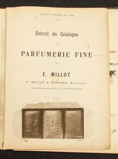 null F.MILLOT
Catalogue cartonné, illustré, titré « Extrait du Catalogue de Parfumerie
Fine...