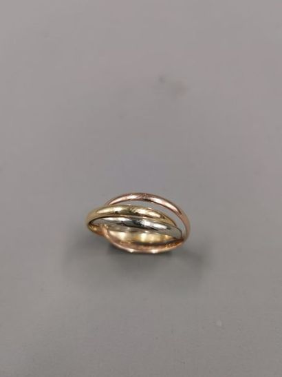 null CARTIER - Iconique Bague "Trinity" aux 3 ors 18k - Signée - PB : 5,1gr - TDD...