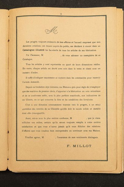 null F.MILLOT
Catalogue cartonné, illustré, titré « Catalogue Général Illustré de...