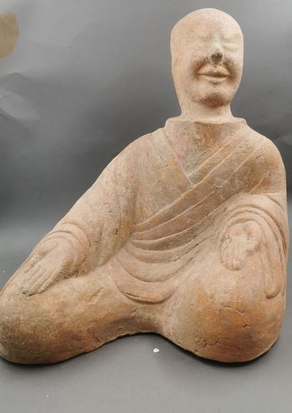 null 
China - Terracotta statue Han dynasty 206 BC to 220 AD - H: 34 cm - Provenance:...