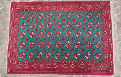 null CARPET - Grand Tekke Bukhara (Turkmen) - Wool velvet on cotton foundations -...