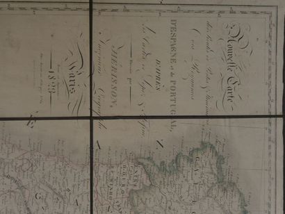 null 137+138 -Carte de l'Espagne en 1823 chez Basset par Hérisson