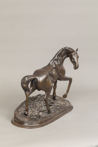 null Pierre-Jules MÈNE (1810-1879) - Cheval - Bronze à patine brune signé sur la...