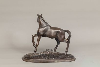 null Pierre-Jules MÈNE (1810-1879) - Cheval - Bronze à patine brune signé sur la...