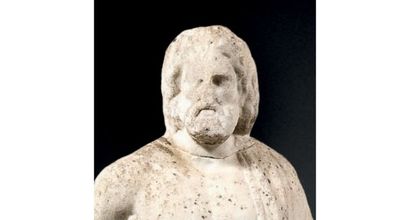 null Sculpture en marbre blanc. Asclépios des grecs, nommé Aesculapius ou Esculape...