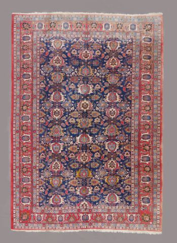 null ?TAPIS - Important et original tapis Veramine ( iran , région de Téhéran), velours...