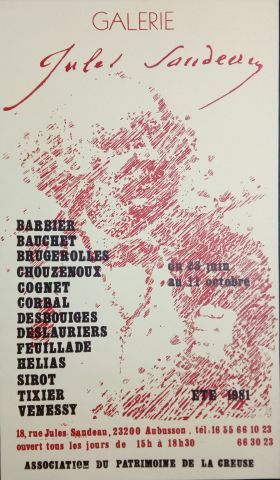 null LOTd' AFFICHES comprenant : 
Galerie Jules Sandeau 1981 (54.5 x 32) (12 exemplaires)
Galerie...