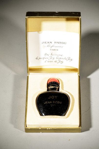 null Lot de 2 flacons : Jean Patou, flacon de sac en verre noir, titré en lettres...