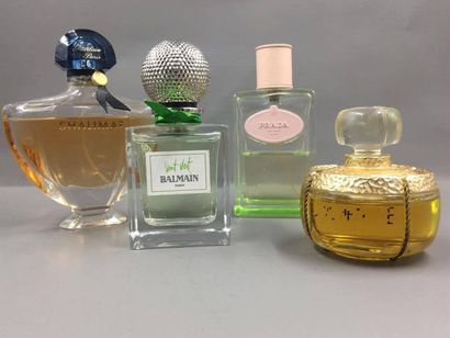 null Lot de Flacons : Balmain, "Vent vert" - Guerlain, "Shalimar", eau de parfum...