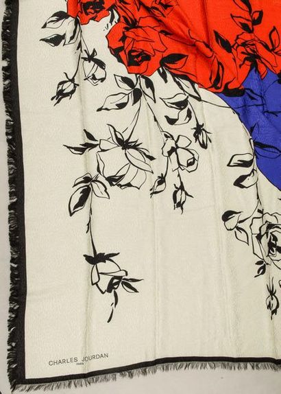 null Châle en soie de la marque Charles Jourdan, 133 x 133 cm