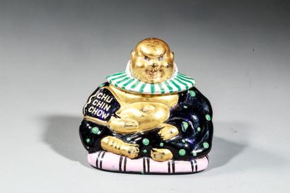 null BRYENNE « Chu Chin Chow »
Bouddha flacon en verre émaillé bleu nuit, décoré...