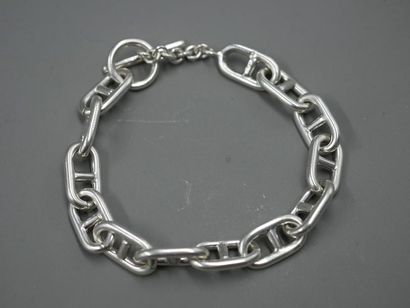 null Mesh bracelet navy chain in silver 925/°° - PB: 40,50gr - Length: 20cm