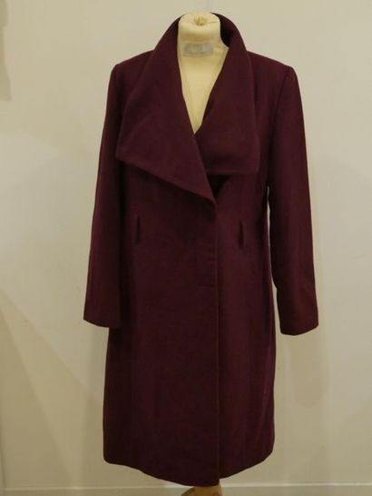 null CHLOE - Long coat in burgundy wool - Size 40 - Condition of use