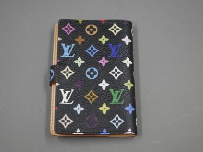 null LOUIS VUITTON - Black leather credit card holder monogrammed in color - 10x7cm...