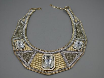 null SWAROVSKI - Important collier orné de perles, mailles et strass - Largeur au...