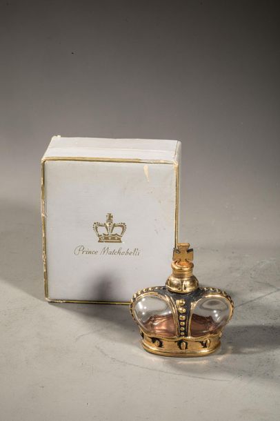 null PRINCE MATCHABELLI " Catherine " Moulded pressed glass bottle, crown shaped,...