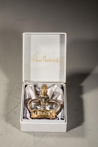 null PRINCE MATCHABELLI " Catherine " Moulded pressed glass bottle, crown shaped,...