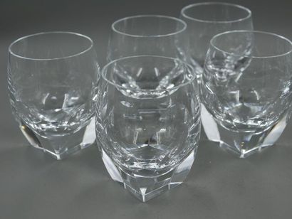 null MOSER - four crystal water glasses - Signed - Height 10cm - TBE