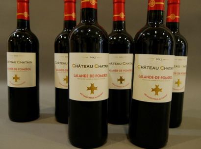 null 1 carton de 12 btles - Château Châtain 2013 en Lalande de Pomerol, caisse b...