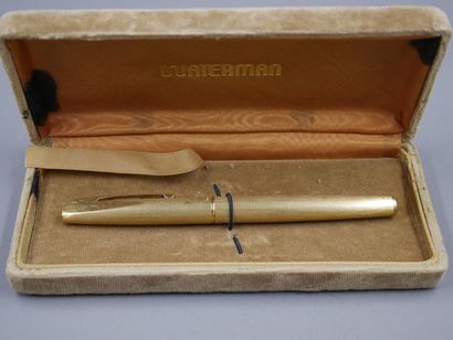 null WATERMAN - Brushed Gold Plated Ink Pen - 18k Gold Fountain Pen - Cartridge System...