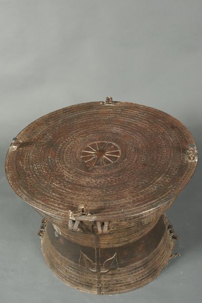 null Southeast Asia or South China, 20th century. Rain drum with two pairs of handles...