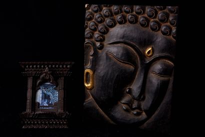 null Asie du Sud-Est, XXe siècle. Deux souvenirs de voyage évoquant le bouddhisme,...