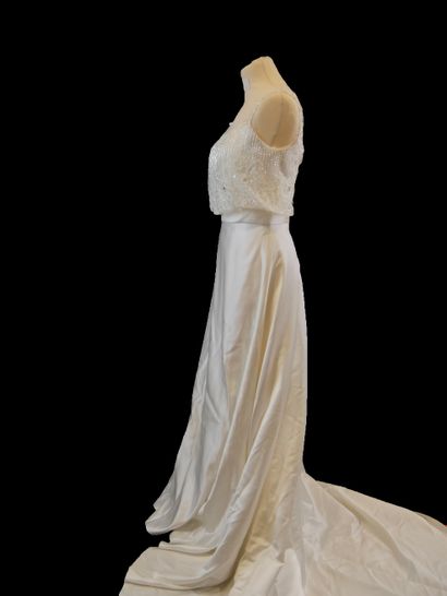 null PRONUPTIA Robe de mariée en soie couleur ivoire modèle Mlle MATHEA - Avec son...