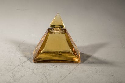 null PRINCE MATCHABELLI Glass bottle, orange colour, trapezoidal shape, identical...