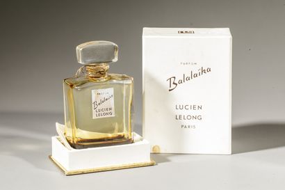 null LUCIEN LELONG " Balalaïka " Square glass bottle, gold label titled " Balalaïka...