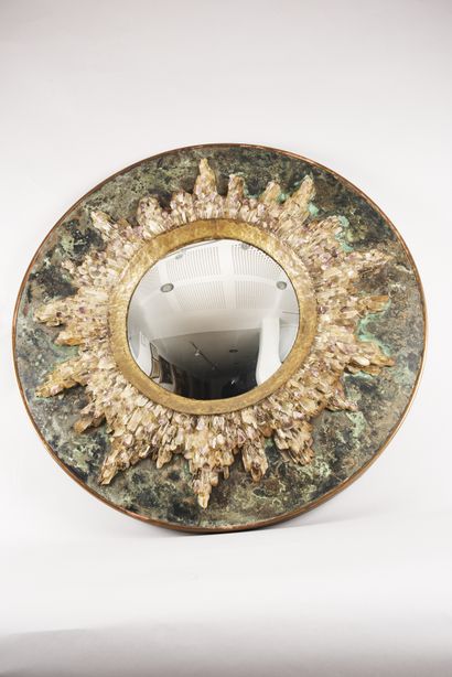 null ENZO MISSONI (XXè siècle) -Très important miroir circulaire dit « de sorcière...