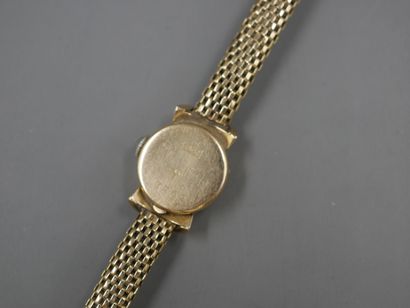 null ERDI - Bracelet montre de dame en or jaune 18k - Boitier rond - Cadran crème...