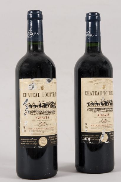 null 2 bouteilles Château Tourteau grave 2005, Grande réserve - Etiquette abimée