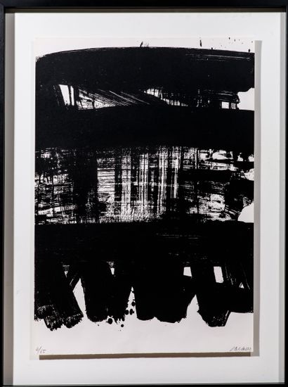  Pierre SOULAGES (né en 1919) - Estampe - Lithographie n°21 - 1969 - MOURLOT PARIS...