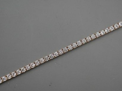 null 18k yellow gold line bracelet set with 46 approximate color diamonds I-J/VS-SI...