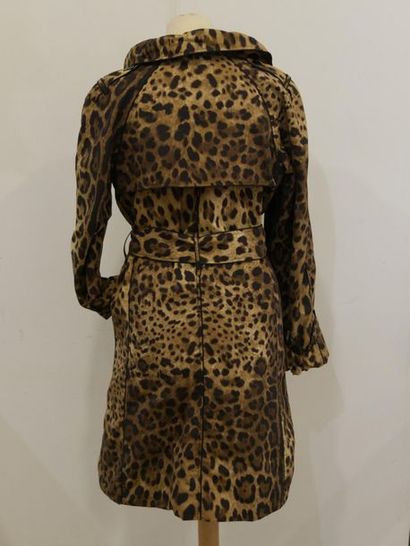 null DOLCE GABBANA - Leopard waterproof trench coat - Size 36 - Condition of use