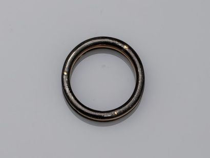 null Wedding band in 18k yellow gold and blackened gold - PB: 7.30gr - TDD: 53