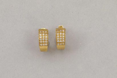Pair of small creoles in 18k yellow gold...