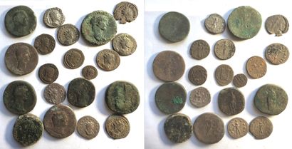 null Une vingtaine de monnaies diverses d’époque romaine.