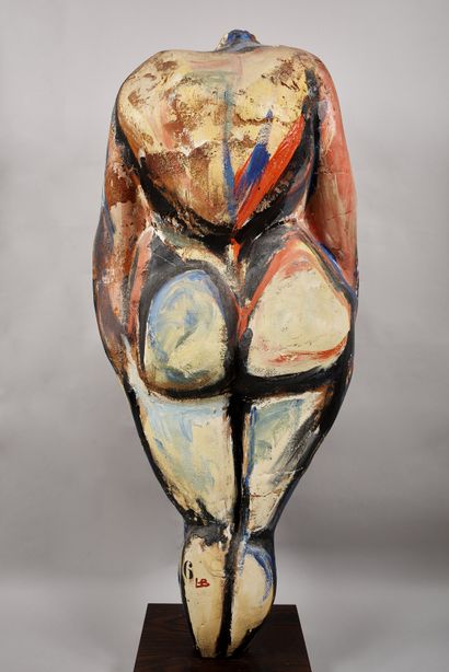 null Ecole STREET ART - Monogrammé LB - Grande sculpture de nu féminin callipyge...