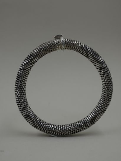 null HERMES - Silver opening rope bracelet - 1970's period - PB : 49gr - Hermès ...