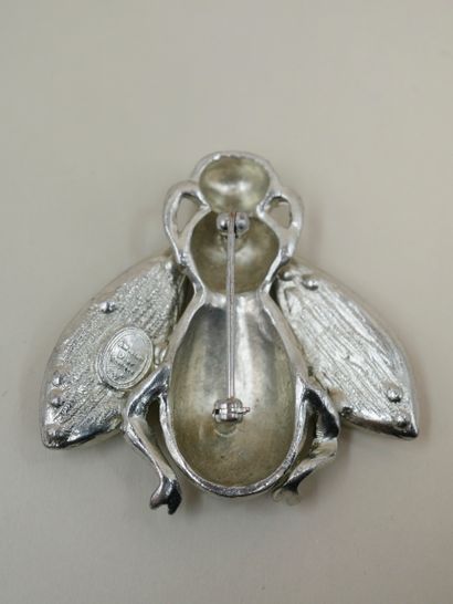 null Christian DIOR Boutique - Metal bee brooch with faceted glass wings - Height:...