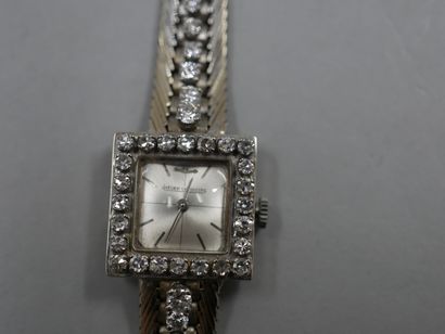 null JAEGER LECOUTRE - Ladies' watch in 18k white gold - Square case decorated with...