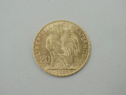  Pièce de 20 Francs or 1901 - Poids : 6,40gr