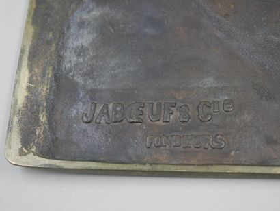 null Plaque en bronze, profil de jeune femme, Marque JABOEUF Cie Fondeurs - 24,5...