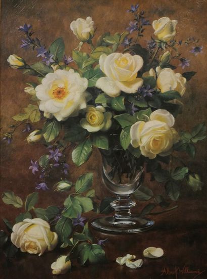 null Albert WILLIAMS (né en 1922) - Bouquet de roses - Huile sur toile signée en...