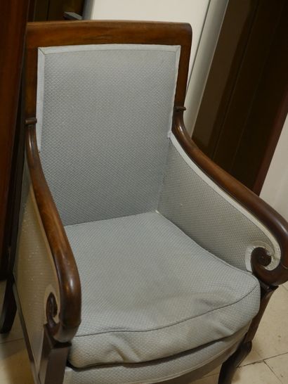 null Fauteuil en bois naturel mouluré - Epoque Louis Philippe