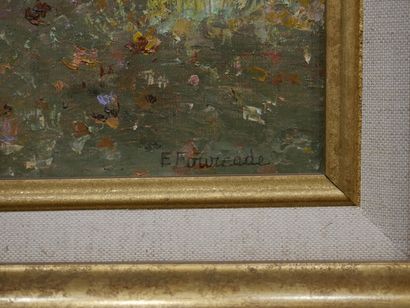 null Elisabeth FOURCADE (XXe) - Gratot en automne - Huile sur toile signé en bas...