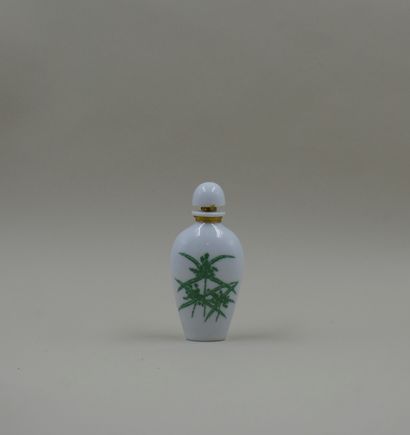 null DYNASTY « Ming » Très rare flacon en porcelaine décor de feuillages sur les...