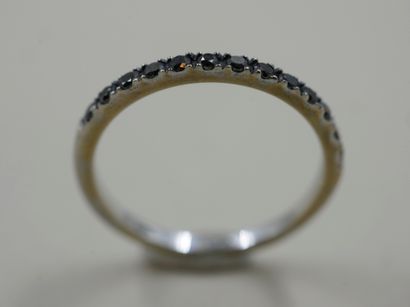 null Fine wedding ring set with black diamonds - PB : 1,34gr - TDD : 52
