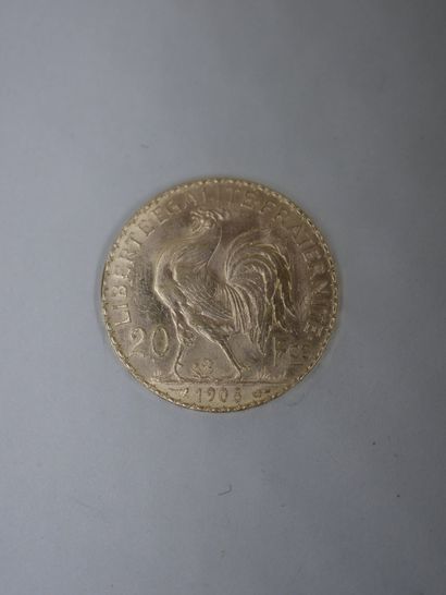 null 20 francs gold - 1908 - 6,40gr